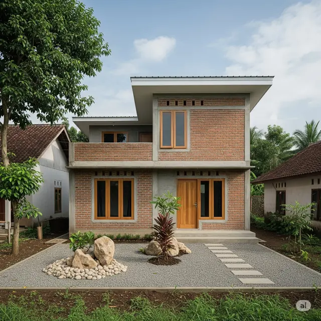 Gambar Rumah Sederhana di Kampung 2 Lantai. Foto: Gemini