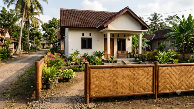 Desain Pagar Rumah Sederhana di Desa Tanpa Tembok Tinggi
