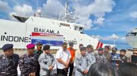 Bakamla menggelar simulasi pengamanan laut di Pelabuhan Samudera Bitung, Sulut, pada Kamis (8/5/2025).