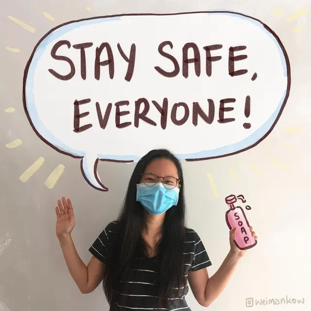 Weiman Kow memberi informasi virus corona melalui komik.