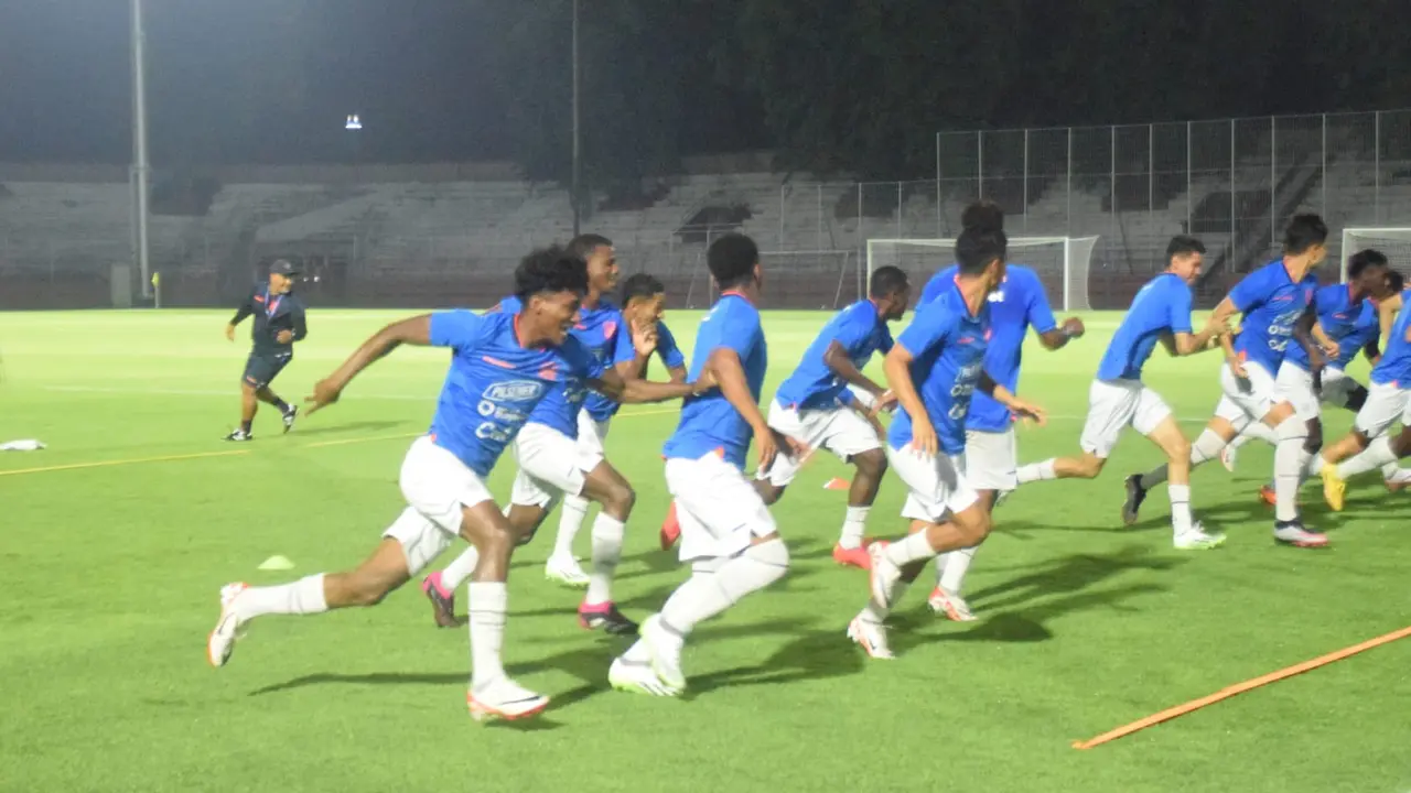 Timnas Ekuador U-17 saat latihan di Kota Surabaya. (Istimewa)