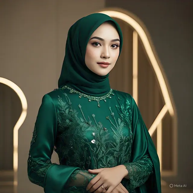 5 Inspirasi Baju Seragam Kondangan Hijab Warna Hijau, Adem dan Modis