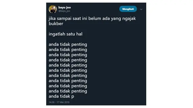 Alasan Kenapa Enggak Ada yang Ngajak Bukber Versi Netizen