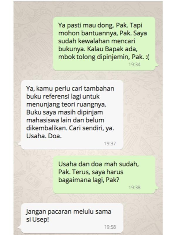 6 Chat Mahasiswa ke Dosen Ini Bikin Emosi Sekaligus Geregetan (sumber: Instagram.com/receh.id)