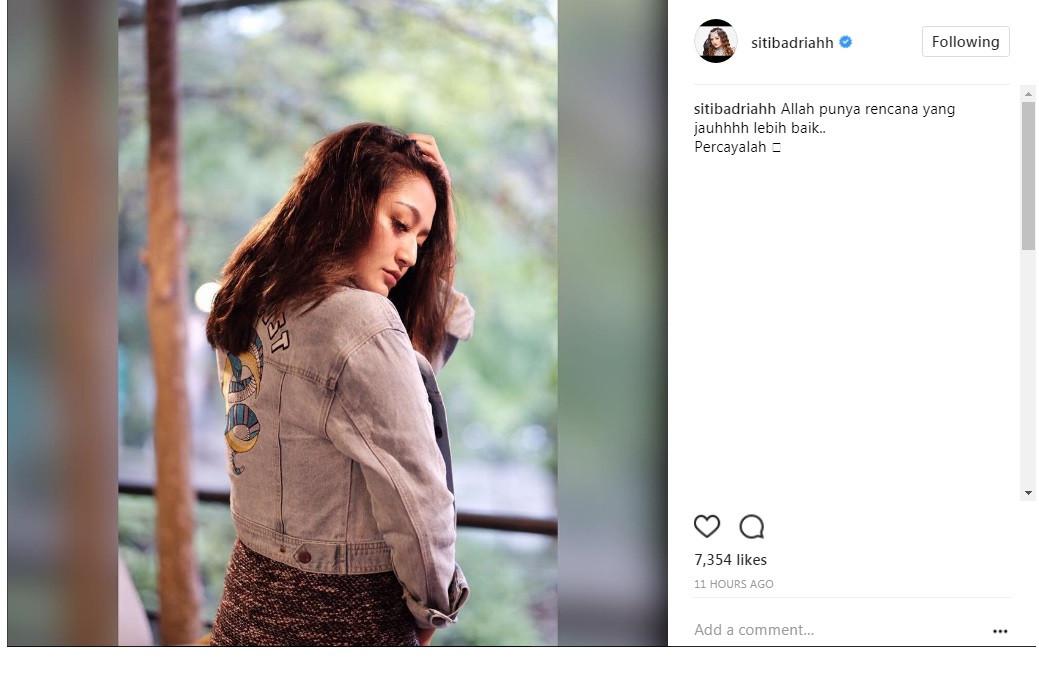 Siti Badriah sedih ditinggal nikah Haydar Ali Assegaf? (Foto: Instagram)