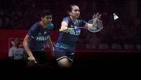 Pebulutangkis ganda campuran Indonesia, Praveen Jordan/Melati Daeva Oktavianti bertanding melawan pebulutangkis ganda campuran China, Feng Yan Zhe/Huang Dong Ping saat laga 32 besar Indonesia Masters 2023 di Istora Senayan, Jakarta, Rabu (25/01/2023). Praveen Jordan/Melati Daeva Oktavianti kalah dua game langsung 17-21, 13-21. (Bola.com/Bagaskara Lazuardi)
