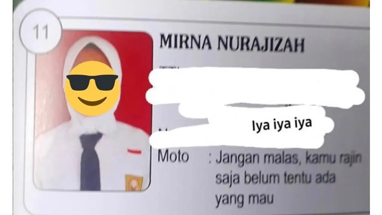 6 Moto Murid di Buku Tahunan Sekolah Ini Kelewat Unik, Bikin Heran