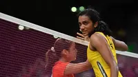 Pebulutangkis tunggal putri India, Pusarla V. Sindhu, lolos ke final Olimpiade Rio de Janeiro 2016. (AFP/Ben Stansall)