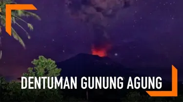 Suara dentuman terdengar saat Gunung Agung erupsi. Fenomena ini terdengar hingga radius 12 km.
