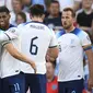 Selebrasi striker Timnas Inggris, Marcus Rashford (tengah) setelah mencetak gol ke gawang Makedonia Utara pada laga Grup C Kualifikasi Euro 2024 di Old Trafford, Manchester (19/6/2023). Marcus Rashford hingga kini telah mencetak total 16 gol dari 53 laga bersama Three Lions sejak melakukan debut pada 27 Mei 2016. Gol terakhirnya dibuat saat Inggris menang 7-0 atas Makedonia Utara pada laga Grup C Kualifikasi Euro 2024. (AFP/Oli Scarff)