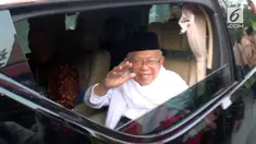 Jumat (10/8) pagi Maruf Amin bersiap untuk berangkat ke Gedung KPU, mendaftarkan diri sebagai calon wakil presiden mendampingi Jokowi.