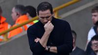Ekspresi kecewa manajer tim Chelsea, Frank Lampard setelah timnya tertinggal 0-1 dari Wolverhampton Wanderers pada laga pekan ke-30 Liga Inggris 2022/2023 di Molineux Stadium, Wolverhampton, Sabtu (8/4/2023). (AFP/Darren Staples)