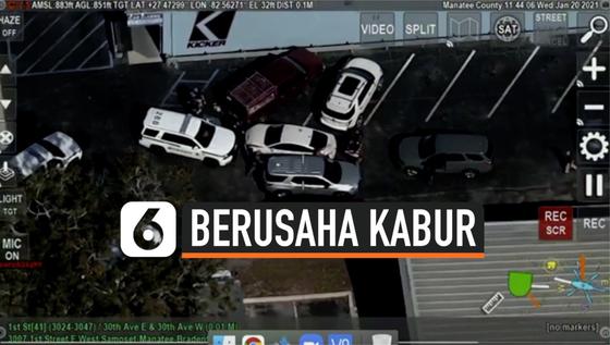 VIDEO: Detik-Detik Seorang Wanita Berusaha Kabur dari Kejaran Petugas Polisi