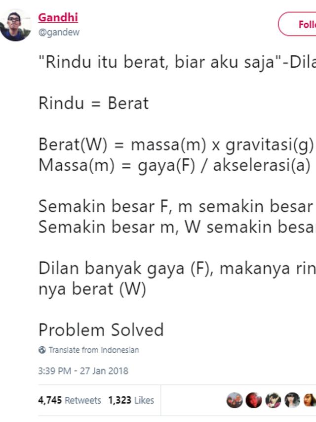 Pelesetan Dilan (Twitter/ gandew)
