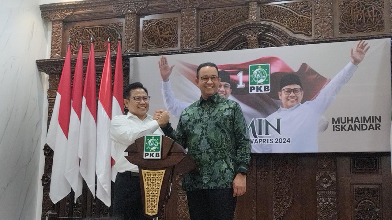 Bakal capres Anies Baswedan bersama bakal cawapres Muhaimin Iskandar alias Cak Imin menggelar pertemuan di Markas PKB, pada Senin (11/9/2023).