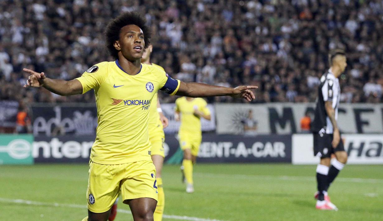 7. Willian (Chelsea) - 1 Gol. (AP/Thanassis Stavrakis)
