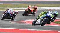 Valentino Rossi berharap terdepan di Sirkuit Aragon (ALBERTO PIZZOLI / AFP)