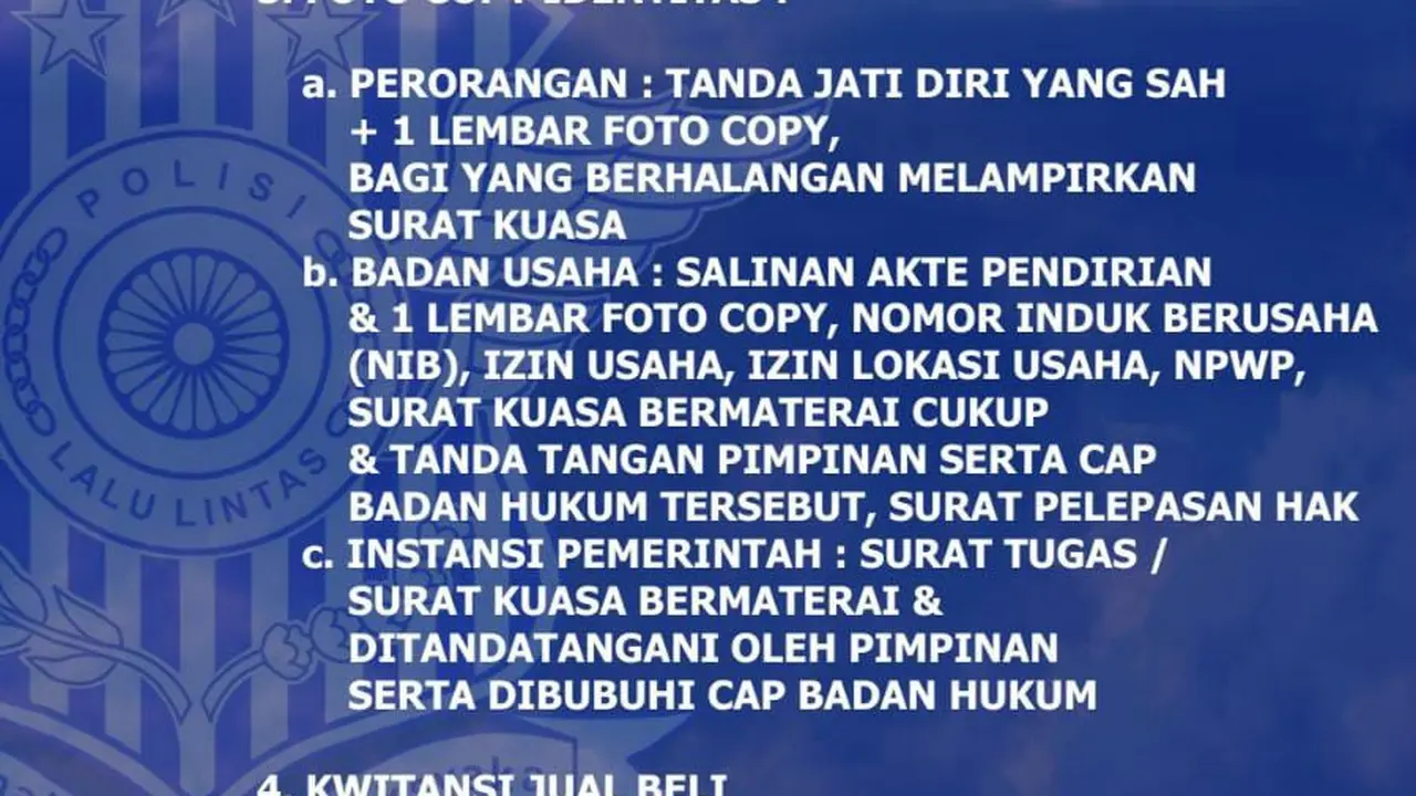 Syarat Balik Nama Kendaraan Bermotor. (Selasa, 02/08/2022). (Dokumentasi Polda Banten).