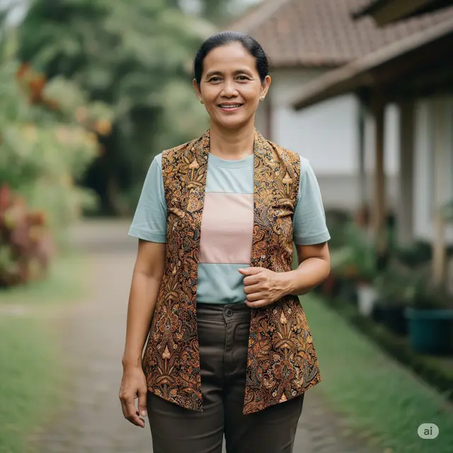 Outfit Ibu-Ibu Desa Modis. Foto: Gemini