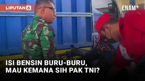 VIDEO: Aduh, Prajurit TNI Serobot Antrean Bensin