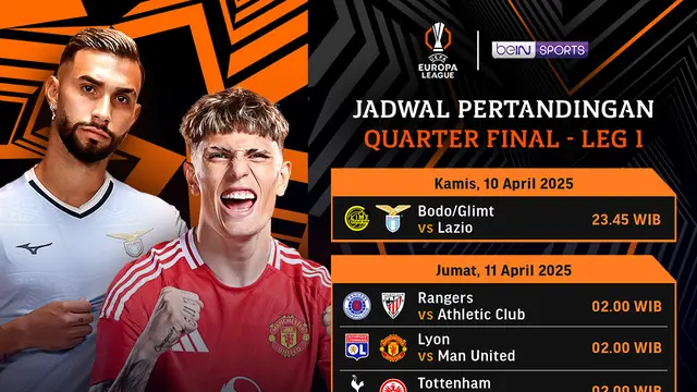 Jadwal dan Link Streaming Liga Europa 2024/25 Quarter Final di Vidio