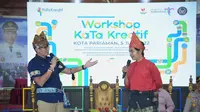 Menteri Pariwisata dan Ekonomi Kreatif Sandiaga Uno berkunjung ke workshop Kabupaten Kota (KaTa) Kreatif di Balai Wali Kota Pariaman, Kota Pariaman, Sumatera Barat.