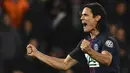 Penyerang PSG, Edinson Cavani menempati urutuan kedua klasemen sementara top scorer Ligue 1 Prancis dengan torehan lima gol. (AFP/Franck Fife) 