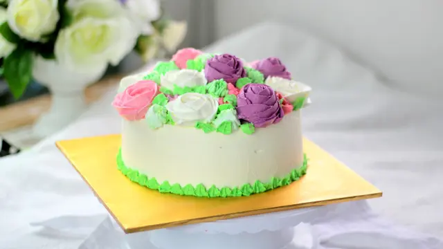 rice tart kue hiasan bunga buttercream
