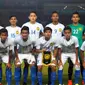 Timnas Malaysia U-23 saat melawan Korea Selatan pada penyisihan Grup E Asian Games 2018 di Stadion Si Jalak Harupat, Soreang, Bandung (17/8/2018). (Bola.com/Dok. FAM)