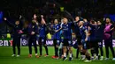 Hasil imbang 2-2 mengantar Inter Milan melaju ke semifinal Liga Champions 2024/2025. Setelah sebelumnya dalam duel leg pertama perempat final Liga Champions 2024/2025, pekan lalu, Inter berhasil meraih kemenangan 2-1. (Marco BERTORELLO/AFP)