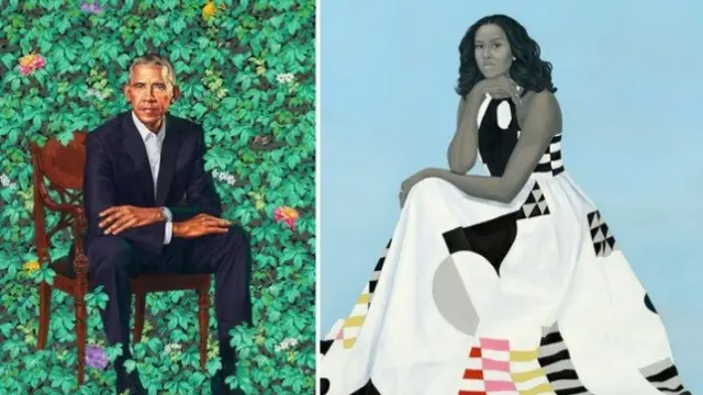 Lukisan Barack dan Michelle yang akan dipajang di Smithsonian's National Portrait Gallery (nytimes.com)