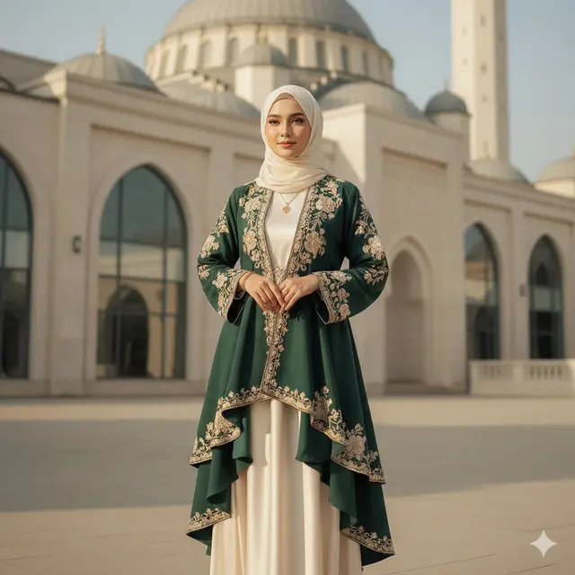 Model Gamis Abaya Bordir yang Elegan