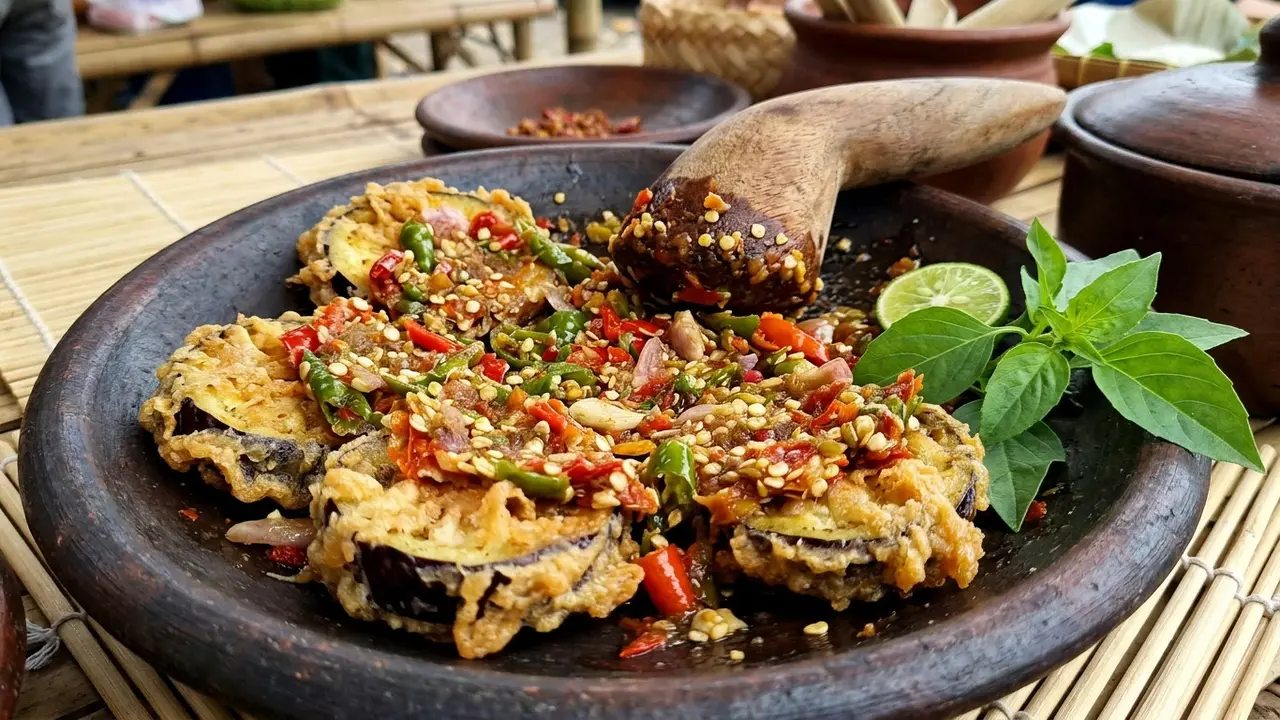 Resep terong crispy geprek  (AI Generated)