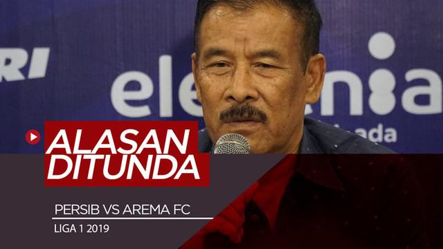 Berita video Manajer Persib Bandung, Umuh Muchtar, memberikan alasan pertandingan tim Maung Bandung melawan Arema FC di Liga 1 2019 ditunda.