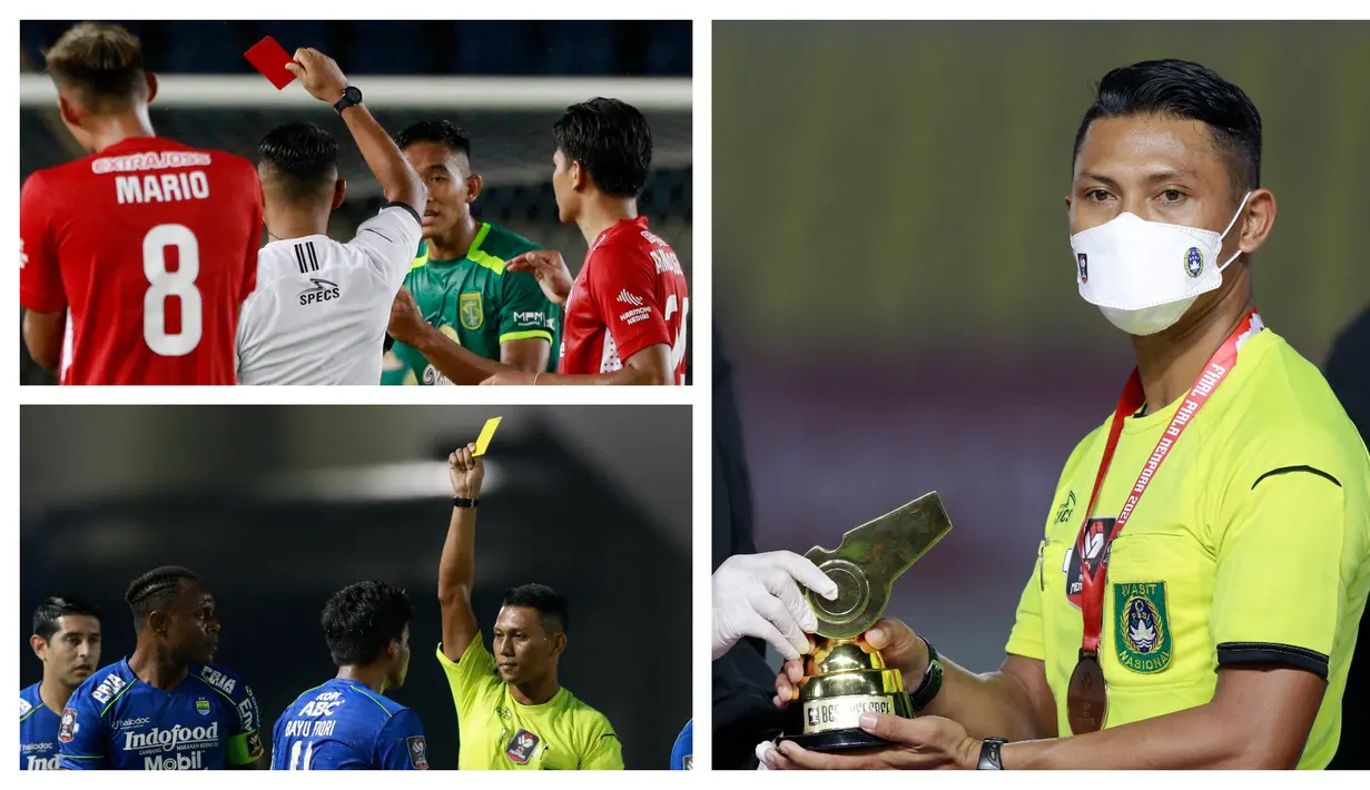 Piala Menpora 2021 memberikan penghargaan Wasit Terbaik kepada Agus Fauzan Arifin. Namun dibalik penghargaan tersebut banyak kontroversi yang terjadi. (Foto: Bola.com)