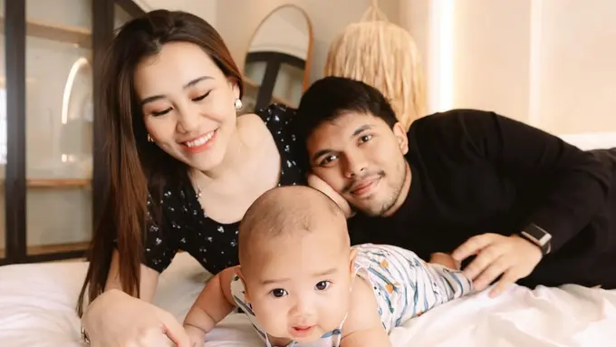 Wajah menggemaskan baby Arash putra Aaliyah Massaid di usia tiga bulan. [@aaliyah.massaid]