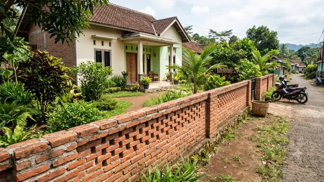 Desain Pagar Rumah Sederhana di Desa Tanpa Tembok Tinggi