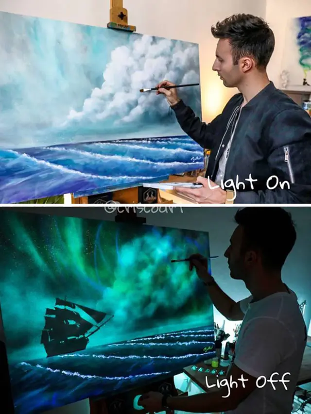 Pria Ini Pakai Tinta Lukisan 'Glowing in the Dark', 6 Hasilnya Keren Banget