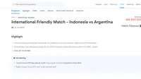 Tiket pertandingan FIFA Match Day antara Timnas Argentina vs Indonesia habis dipesan dalam hitungan menit. (Foto: Screenshot Tiket.com).