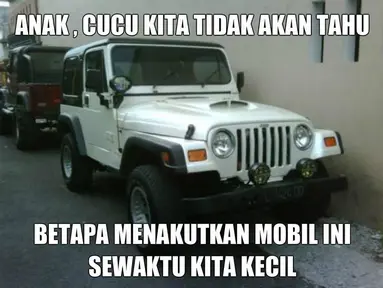 Hayo, siapa yang dulu takut saat ngeliat mobil ini? (Source: facebook.com/MemeAndRageComicIndonesia)