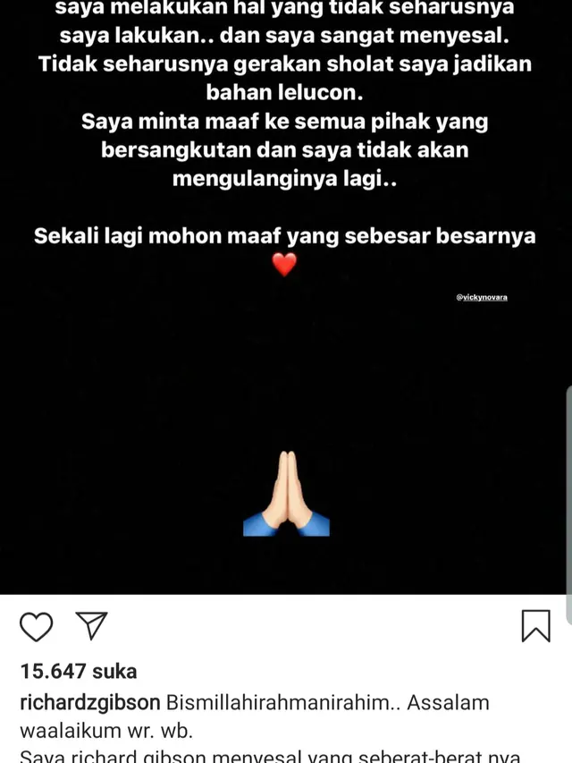 Unggahan Richard Gibson. (Foto: Instagram @richardzgibson)