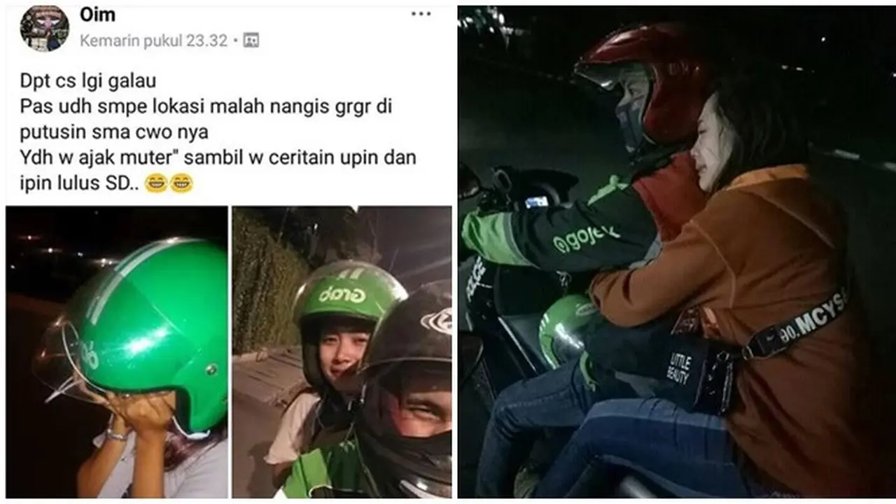 Momen Kocak Driver Ojek Online Dapat Penumpang Galau Ini Bikin Cengar-Cengir