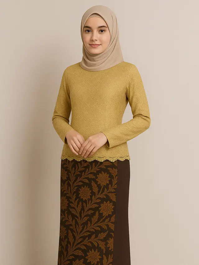 8 Tren Model Batik Brokat Kombinasi Rok Span Modern 2025, Cocok Buat ...