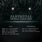 Jadwal konser Baby Metal. (Instagram/ babymetal_official)