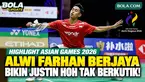 Highlight pertandingan bulu tangkis beregu putra Asian Games Aichi-Nagoya 2026. Alwi Farhan tampil solid saat menghadapi wakil Malaysia, Justin Hoh Shou Wei. Alwi sukses meraih kemenangan dua gim langsung dengan skor 21-19, 21-19, sekaligus menyumban...