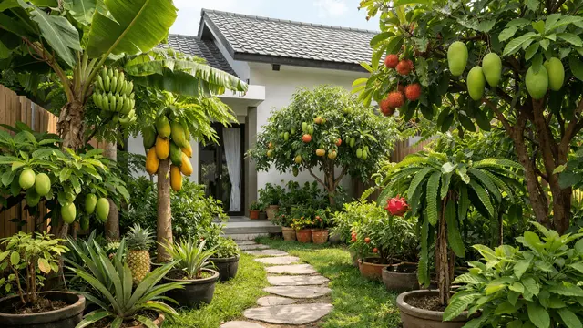 Desain Kebun Buah Mini Jalur Setapak