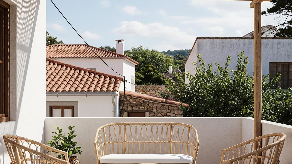 9 Desain Teras Kecil dengan Kursi Rotan dan Meja Kopi, Ciptakan Oase Nyaman di Rumah