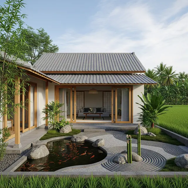 9 Desain Rumah Sederhana Konsep Zen Jepang di Desa, Harmoni Alam