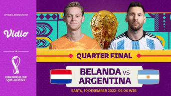 Link Live Streaming Piala Dunia 2022 Perempat Final Belanda Vs Argentina di Vidio
