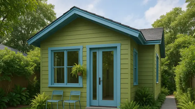 7 Model Rumah Kecil Warna Hijau dengan Biru yang Elegan di Lahan Sempit, Bikin Hunian Jadi Segar dan Menawan